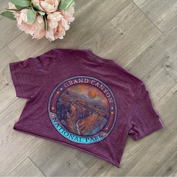 🦃5 for $25🦃 Grand Canyon Burgundy Upcycled Crop Top - Picture 1 of 3